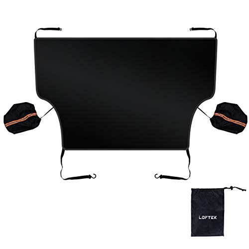 LOFTEK Windshield Cover, Car Sun Shade for Front Windshield, Extra Large Double Sided Windproof Waterproof All-Round Protection Cover Fits for Most Vehicles, Cars and Trucks for All Weatherï¼ˆ85.8"x51"ï¼‰