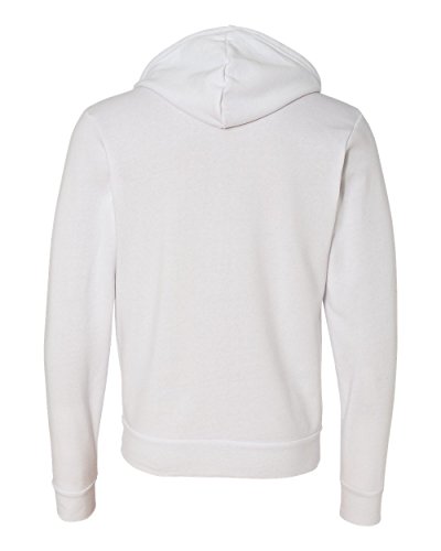 Bella Canvas Unisex Poly-Cotton Fleece Full-Zip Hooded Sweatshirt S DTG White4