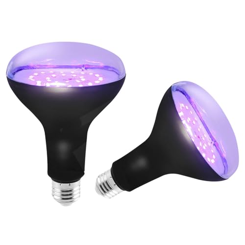 BR30 - Bombillas UV negras, 15 W (equivalente a 100 W), base mediana E26, UVA 385-400 nm, focos de luz negra para pinturas corporales, carteles fluorescentes, fiesta de boda