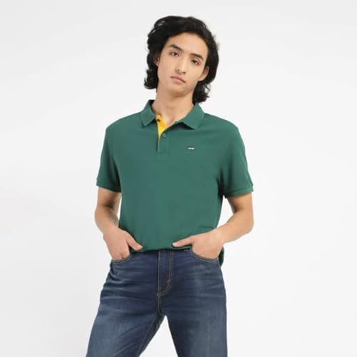 Image of Levi's Men's Cotton Solid Regular Fit Polo Shirt