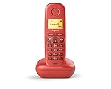 Agenda de 50 contactos Gigaset A170 - Teléfono Inalámbrico, Pantalla Iluminada, Agenda de 50 Contactos, Color Rojo Coral