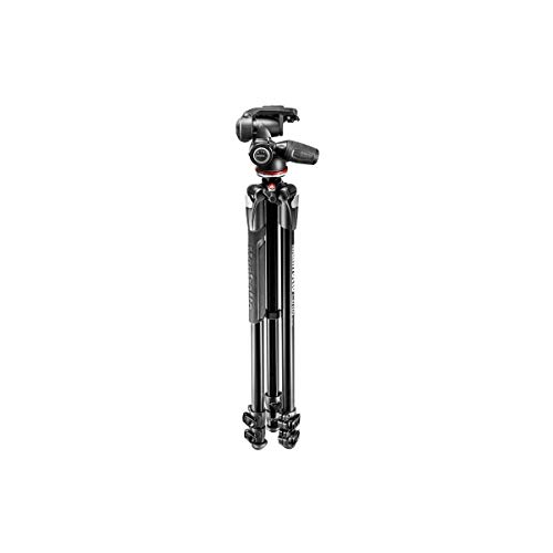 Manfrotto 290 Xtra Aluminum 3-Section Tripod Kit with 3-Way Head (MK290XTA3-3WUS), Black