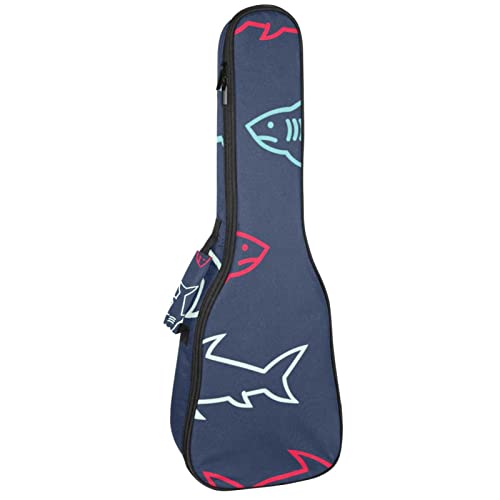 Housse ukulélé ténor étanche style requins pour concerts et voyages