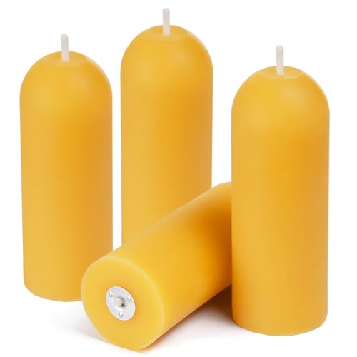 Small Beeswax Pillar Candles 4-Pack