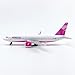 WngAur Airplane Model, Delta Pink Aircraft Die-cast Metal Planes Suitable for Collection and Desktop Decor