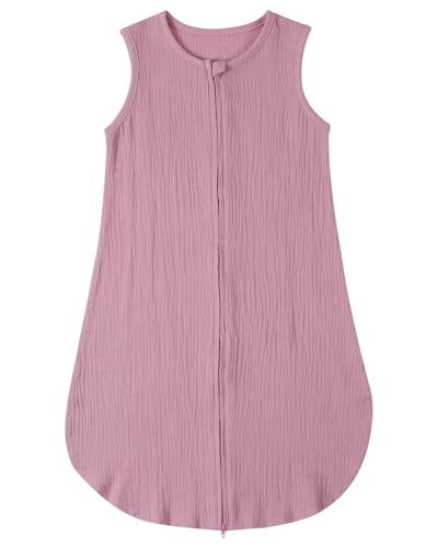 Valcatch Gigoteuse Bébé Pyjama d'été sans Manches, 0-6 Mois, 73cm, 0.5 Tog, Mousseline de Coton Turbulette Ete sans Manches Respirant pour Bébé Nouveau-né Unisexe Garçons et Filles