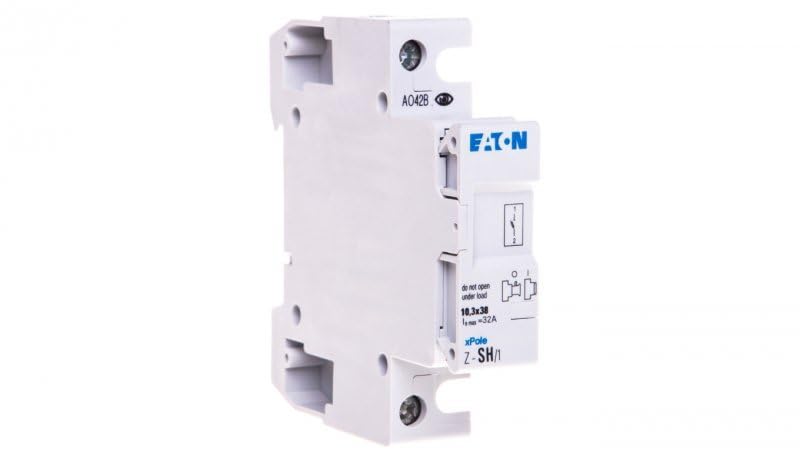 Seccionador portafusibles EATON Z-SH/1 de un polo y 32A para carril DIN en instalaciones industriales