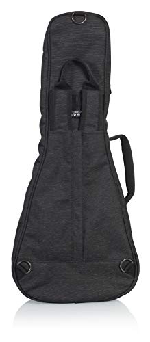 Image of Gator Cases Transit Series Lightweight Tenor Ukulele Gig Bag with Back Pack Straps and Rubberized Base, Charcoal Black Exterior (GT-UKE-TEN-BLK)