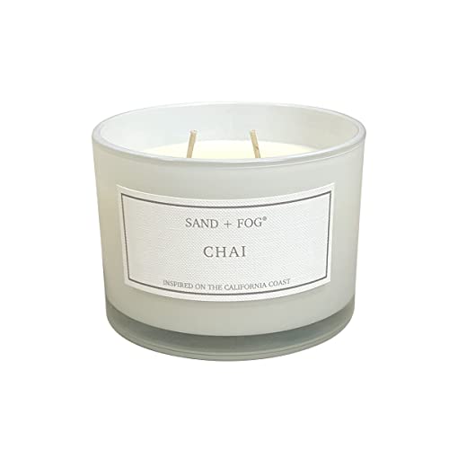 Sand + Fog Scented Candle - Chai – Additional Scents and Sizes – 100% Cotton Lead-Free Wick - Luxury Air Freshening Jar Candles - Perfect Home Decor – 12oz
