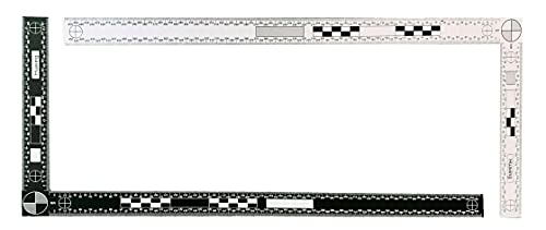 Balances de référence réversibles en L 450x180mm lot de 5 règles en PVC noir et blanc