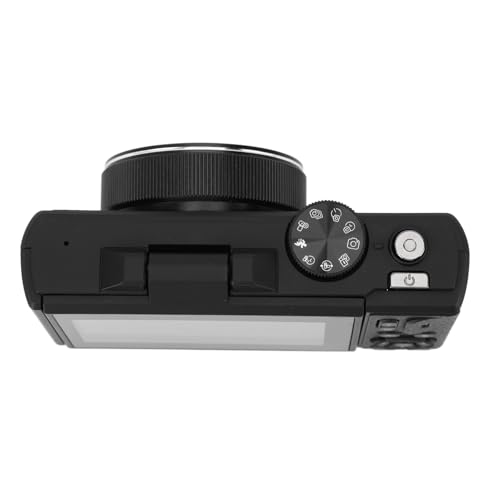 Cámara Digital de 5k, Cámara de Vlogging de 75MP, con Zoom de 18x, Pantalla de Flip de 3 Pulgadas, Cámara Compacta HD, para Fotografía de Viaje (Black)