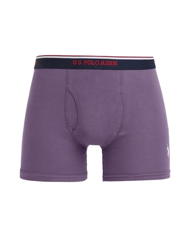 Image of U.S. Polo ASSN. Men's I667 Ribbed Cotton Mid Rise Underwear Trunks - Pack of 1