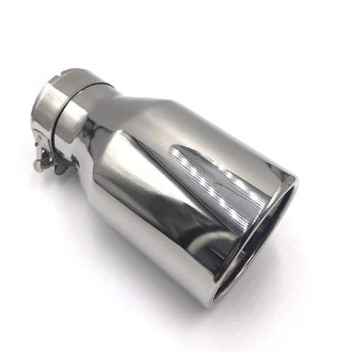 Tubo de escape de coche universal redondo de acero inoxidable 304 cromado con boca 60 76 mm