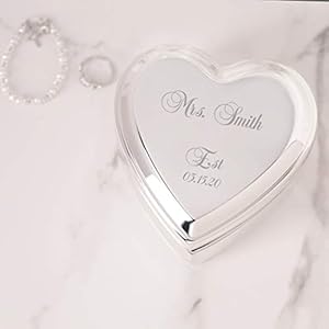 Cherishedmomentspersonalizedheartshapedjewelrykeepsakeboxforfianceornewbrideweddinggiftwithcustomengravednamesilvertoned Urban Country Home Decor Cherished moments personalized heart shaped jewelry keepsake box for fiance or new bride wedding gift with custom engraved name silver toned urban country home decor