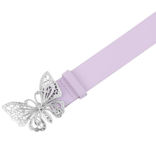 Women's Belts Fashion Versatile Rhinestone Butterfly Buckle Belt for Jeans Dresses2