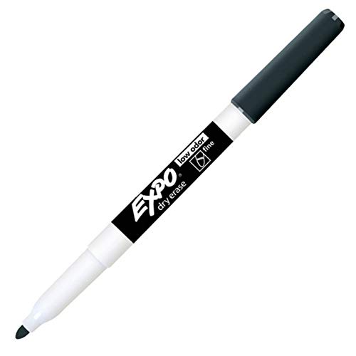 Image of Expo 86001 Low Odor Dry Erase Marker, Black, 12 Packs of 12 Markers, 144 Total