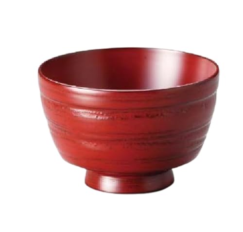 J-kitchens お椀 日本製 木製 地の粉 振袖汁椀 古代朱 (1客) 11.1cm 漆塗り 手塗り その壱