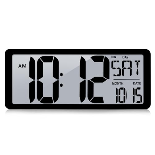Horloge murale numérique LCD lisible sans bruit pour éviter les retards