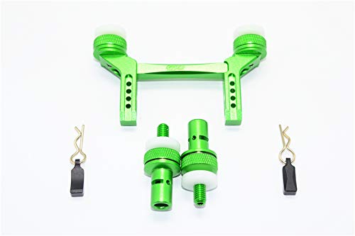 GPM for TRAXXAS-1/10 TRX4 Defender Trail Crawler Aluminum Front & Rear Magnetic Body Mount -5PC Set (Green)