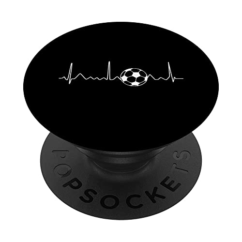 Heartbeat Soccer Lover Gift - Balón de fútbol Heartbeat PopSockets PopGrip Intercambiable
