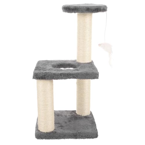 ORFOFE Rascador De Gato De Tres Niveles con Postes Resistentes Al Desgaste Árbol De Juego para Gatos Accesorios De Mascotas Color