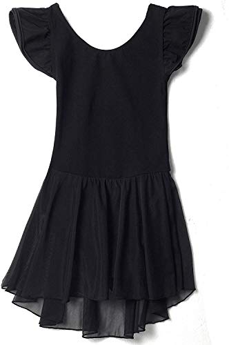 MdnMd Flutter Sleeve Dance Leotard Ballet Dress Clothes for Ballerina Girls