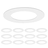 Maxxima 12 Pack 4 in. Goof Rings for Recessed Lights, Can or Canless Lighting Round Downlight Trim Ring, Outer Diameter 6.7” Inner Diameter 4.25”, Durable Plastic Design, White Extended Trim