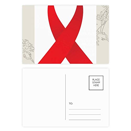 Ruban rouge VIH carte postale pour message de remerciement lors des événements SIDA