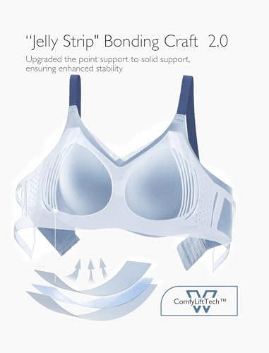 Image of Wireless Bra with Support, Seamless Bra for Women, Mesh Elegance Shaping Bra with Contrast Colored Straps