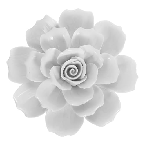 Décoration murale céramique fleurs blanches Kichvoe contre décoloration soleil
