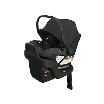 UPPAbaby Aria Lightweight Infant Car Seat - Load Leg + Anti-Rebound Panel - Infant Insert + All-Weather FootCover Included - Direct Stroller Attachment - Jake (Charcoal/Black Leather)