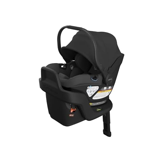 UPPAbaby Aria V2 Lightweight Infant Car Seat - Load Leg + Anti-Rebound Panel - Infant Insert + All-Weather FootCover Included - Direct Stroller Attachment - Jake (Charcoal/Black Leather)