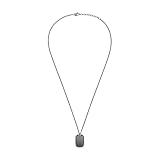 Armani Exchange Men's Gunmetal Stainless Steel Necklace, AXG0170060