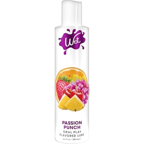 Wet Passion Punch Edible Lube, Condom Safe, Sugar-Free, 9 Fl Oz