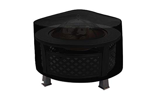 SIRUITON Patio Round Fire Pit/Table/Bowl Cover Outdoor Waterproof Breathable Oxford Polyester Furniture Protective Cover -18 Month Warranty (44x24in)