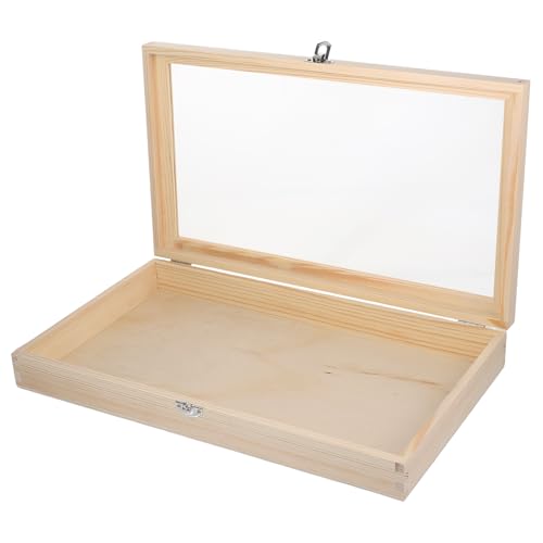 HOMOCONO Entomology Collection Box Display Case for Butterflies Specimen Wooden Storage Box Lock