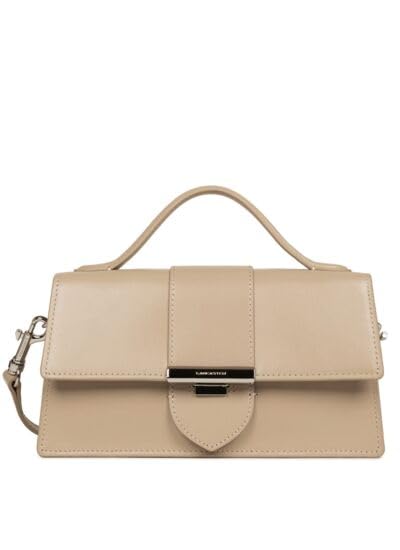 Sac à main en cuir beige classique et sa bandoulière amovible élégante