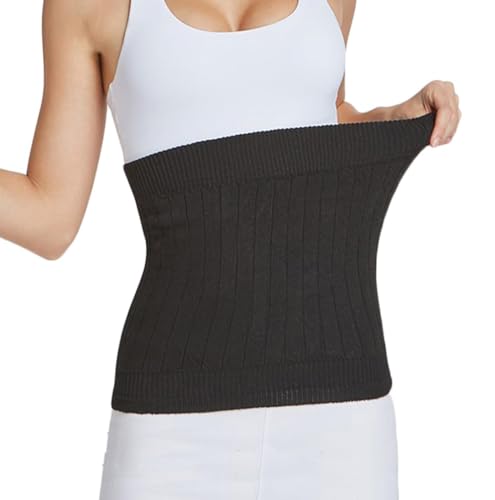 Aquecedor de rins de caxemira de inverno para mulher e homem, aquecedor de costas, cintura térmica, suporte elástico, cinto de lã, aquecedor lombar, alívio da dor para mulheres e, Preto, M