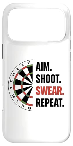 Aim Shoot Swear Repeat Funny Darts Dart Player �X�}�z�P�[�X iPhone 17 Pro Max �p