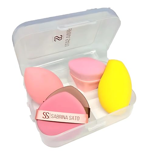 Esponja para Maquiagem Pincel para Maquiagem Kit de Esponjas Sabrina Sato, 2 Esponjas, 2 Almofadas,