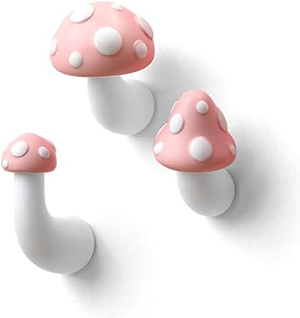 JADDSA Mushroom Fridge Magnet 3D Resin Refrigerator Magnets Stickers Cute Magnets Kitchen Decoration,Decorative Magnets with Double-Sided Stickers to Satisfy Any Panel. (Pink)