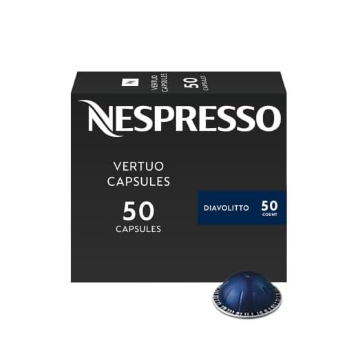 Nespresso Capsules VertuoLine, Diavolitto, Dark Roast Espresso Coffee, 10 Count (Pack of 5), Brews 1.35oz (VERTUO LINE ONLY)