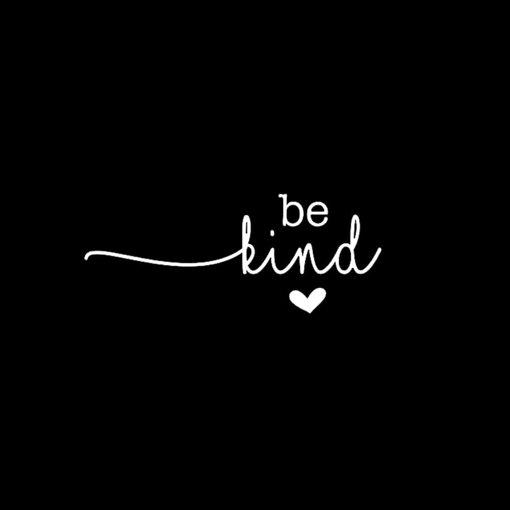 Be Kind Vinyl Decal Sticker – 5.5Inch White Waterproof Sticker for Car Windows, Laptops, Tablets, Water Bottles – Inspirational Positive Message Decal – Made in USA