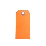 Plain Orange Coin Bag Tags 1 7/8 x 3 3/4 Inch 1000 Per Box Canvas Money Bag Labels