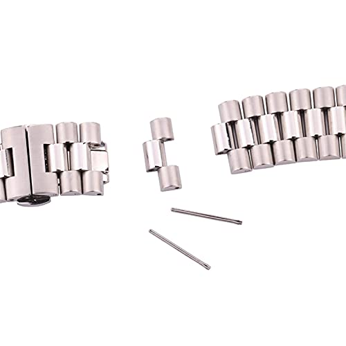 Bracelet de montre en acier inoxydable massif argenté 16mm à 22mm - 3