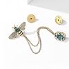 Broche vintage en forme d'abeille avec chaîne décorative en fausses perles et strass pour bal de fin d'année, sac de mariage, Alliage, Pierre secondaire #3