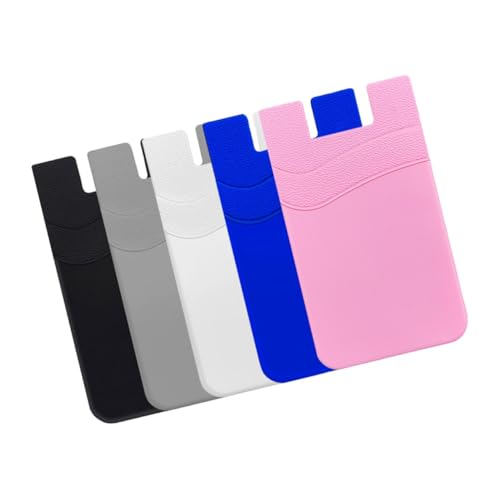 DIYEAH 5pezzi Custodie per Cellulari Supporti Adesivi Tasche Posteriori per Telefoni Materiale di Design Antiscivolo Supporto per Telefono Custodie Tascabili