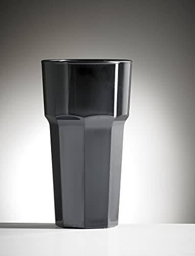 Set of Unbreakable Reusable Polycarbonate Plastic Black Octagon Shaped 12 OZ Tumblers. (3340ml /12oz) to Rim Height 14.4cm - Image 2