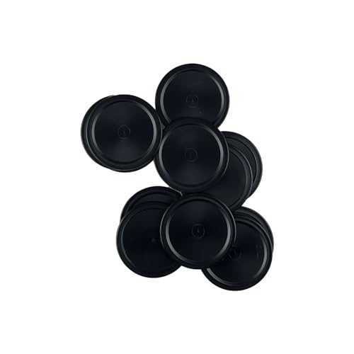Kasteco 12 Pack 2.5 Inch Air Hockey Pucks for Small Size Table (Black, 64x4 mm)