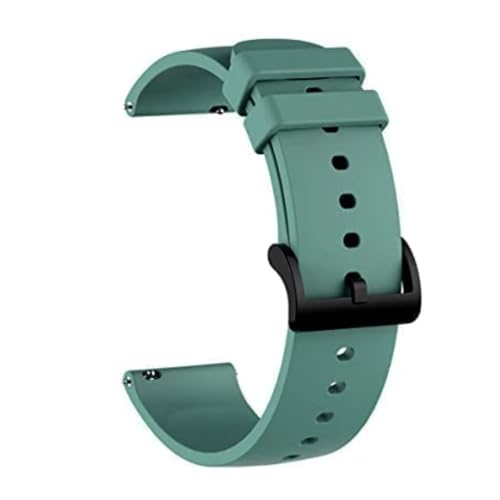 Image of HUMBLE Soft Silicone 19mm with Black Metal Buckle Strap for Smartwatch Compatible with Noise Colorfit Pro 2 /Oxy /Pulse /Beat, Boat Storm Smart Watch & Watches with 19mm Lugs-Olive Green